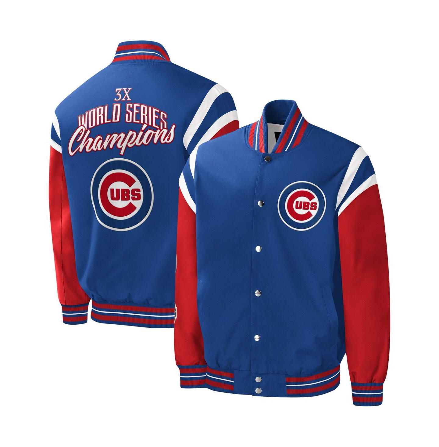 Мужская куртка G-III Sports by Carl Banks Royal Chicago Cubs Title Holder Full-Snap Varsity — фото 1
