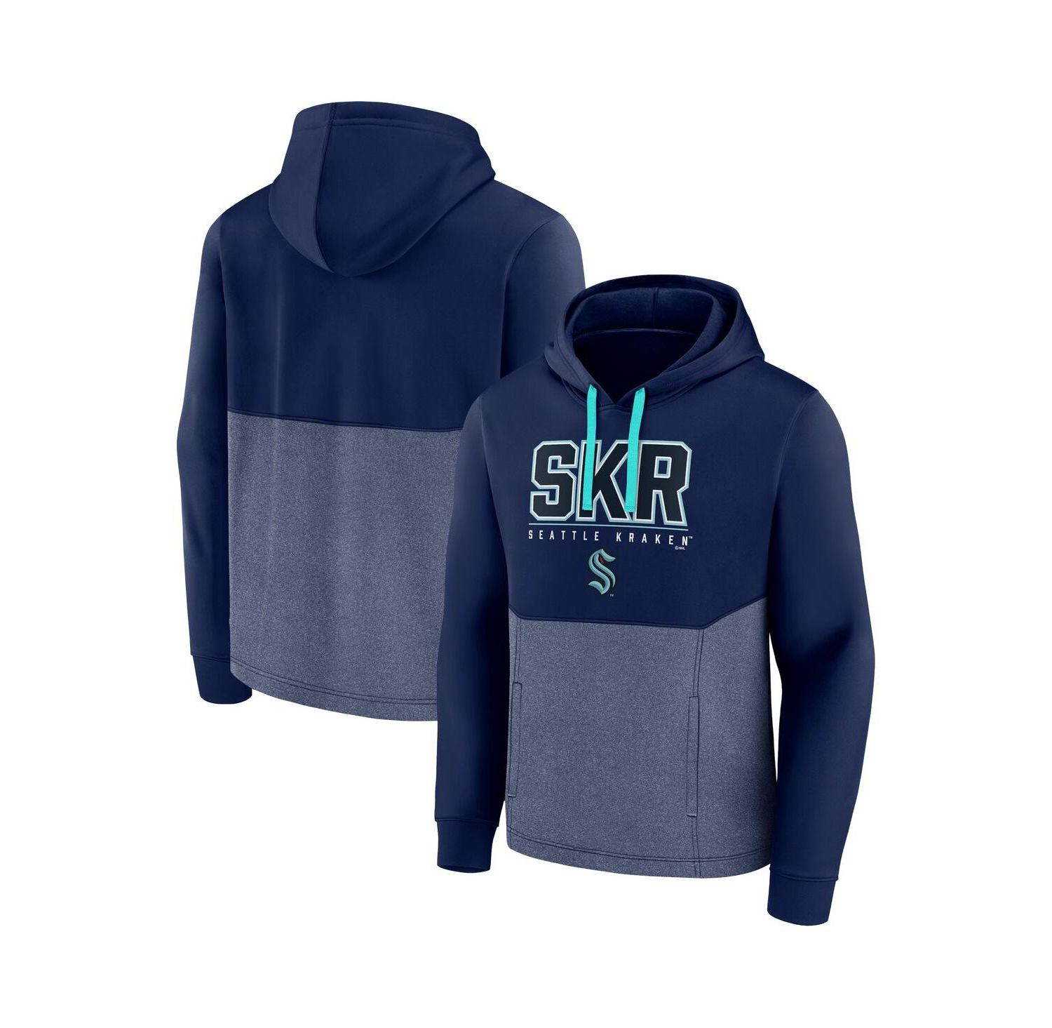 Men's Deep Sea Blue Seattle Kraken Successful Tri-Blend Pullover Hoodie