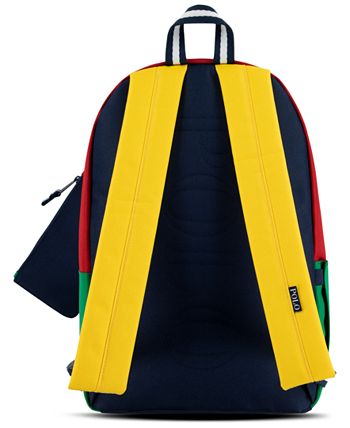 Polo Ralph Lauren Big Boys Canvas School Backpack with Matching Pencil Case - Newport Navy - Size One Size