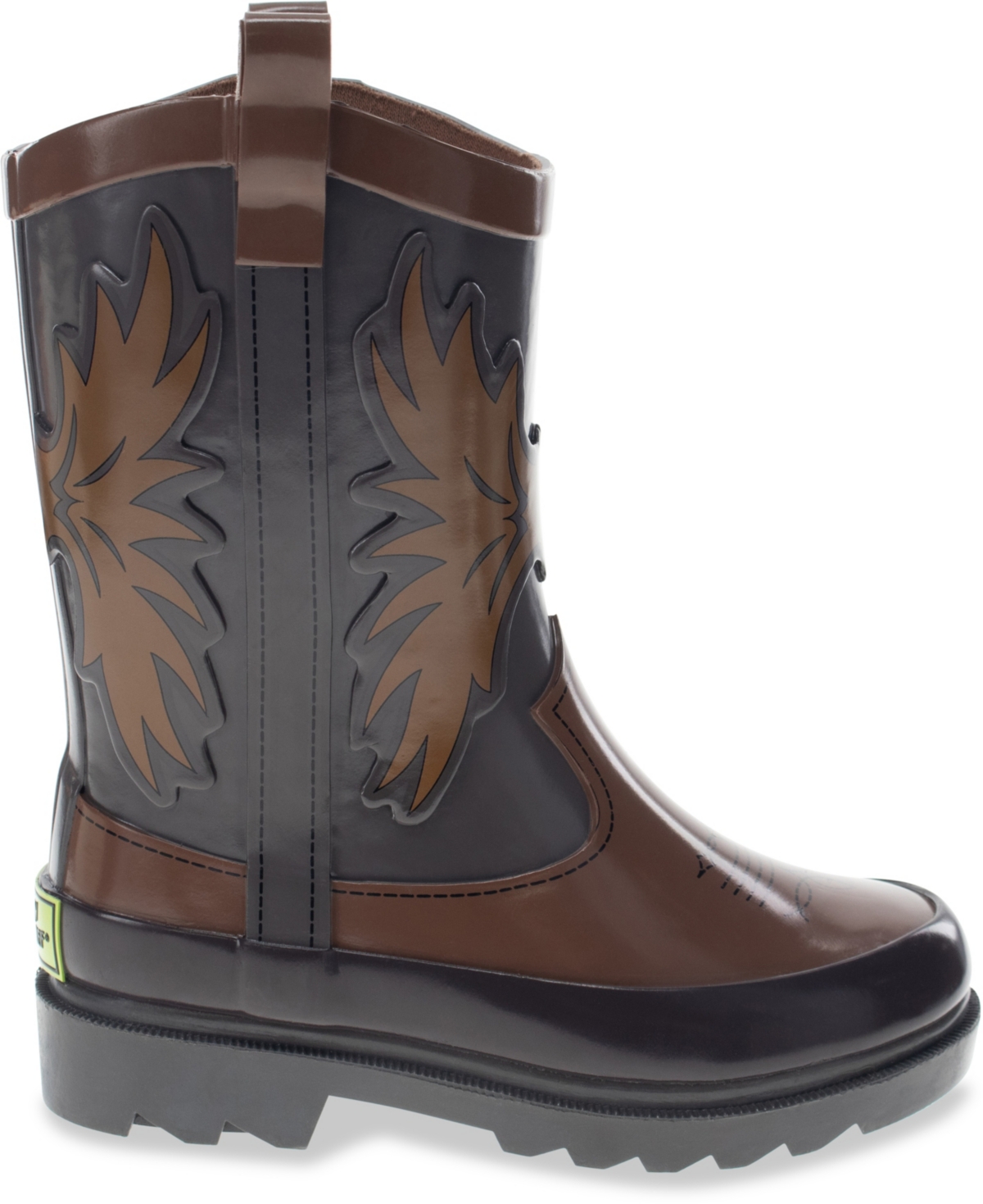 Western Chief Kids' Cowboy Waterproof Rain Boot In Brown