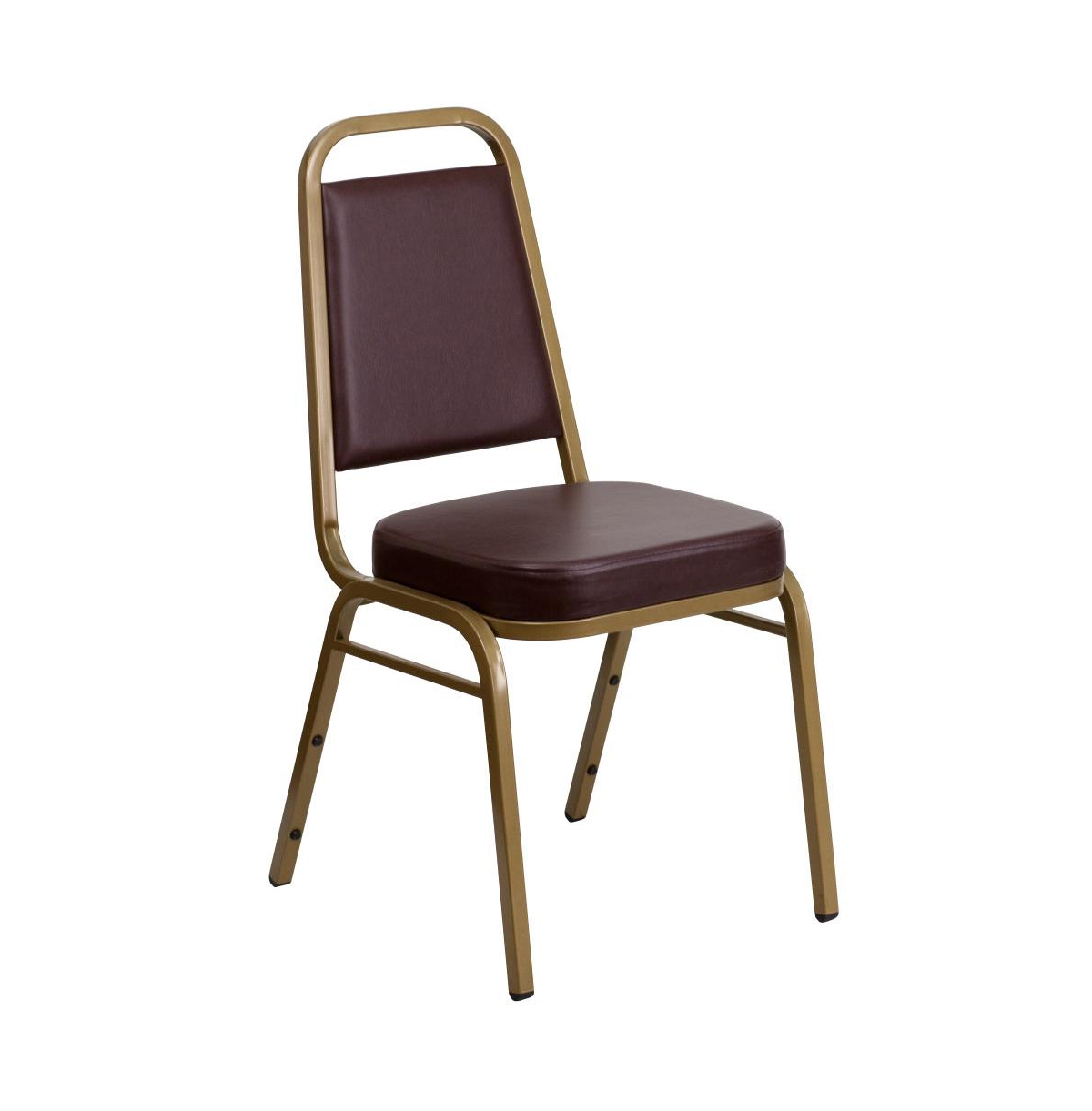 Emma+Oliver Trapezoidal Back Stacking Banquet Dining Chair - Thick Seat -gold frame