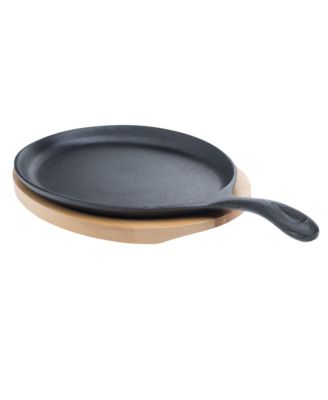2 Piece Cast Iron Oval Fajita Plate