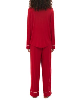 GapBody Women's 2-Pc. Notched-Collar Long-Sleeve Pajamas Set