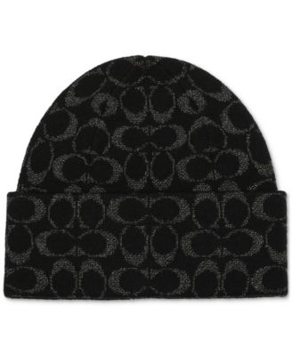 COACH - Women's Cuffed Metallic Jacquard Logo Beanie