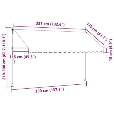 Retractable Awning Blue and white stripes