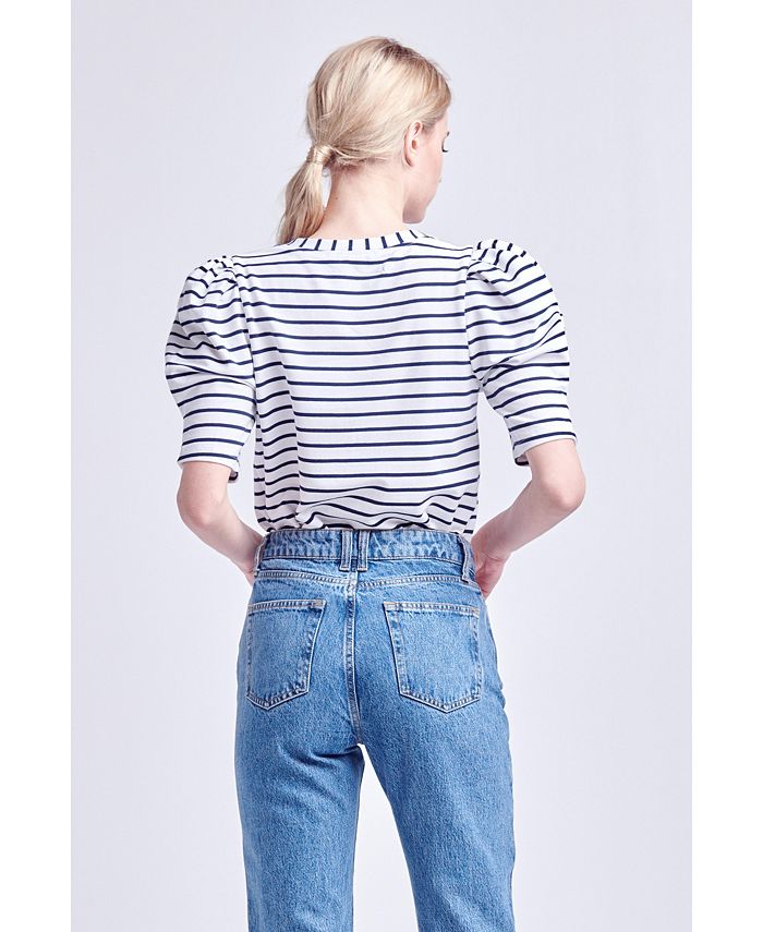 English Factory Women's Stripe Knit TShirt Macy's