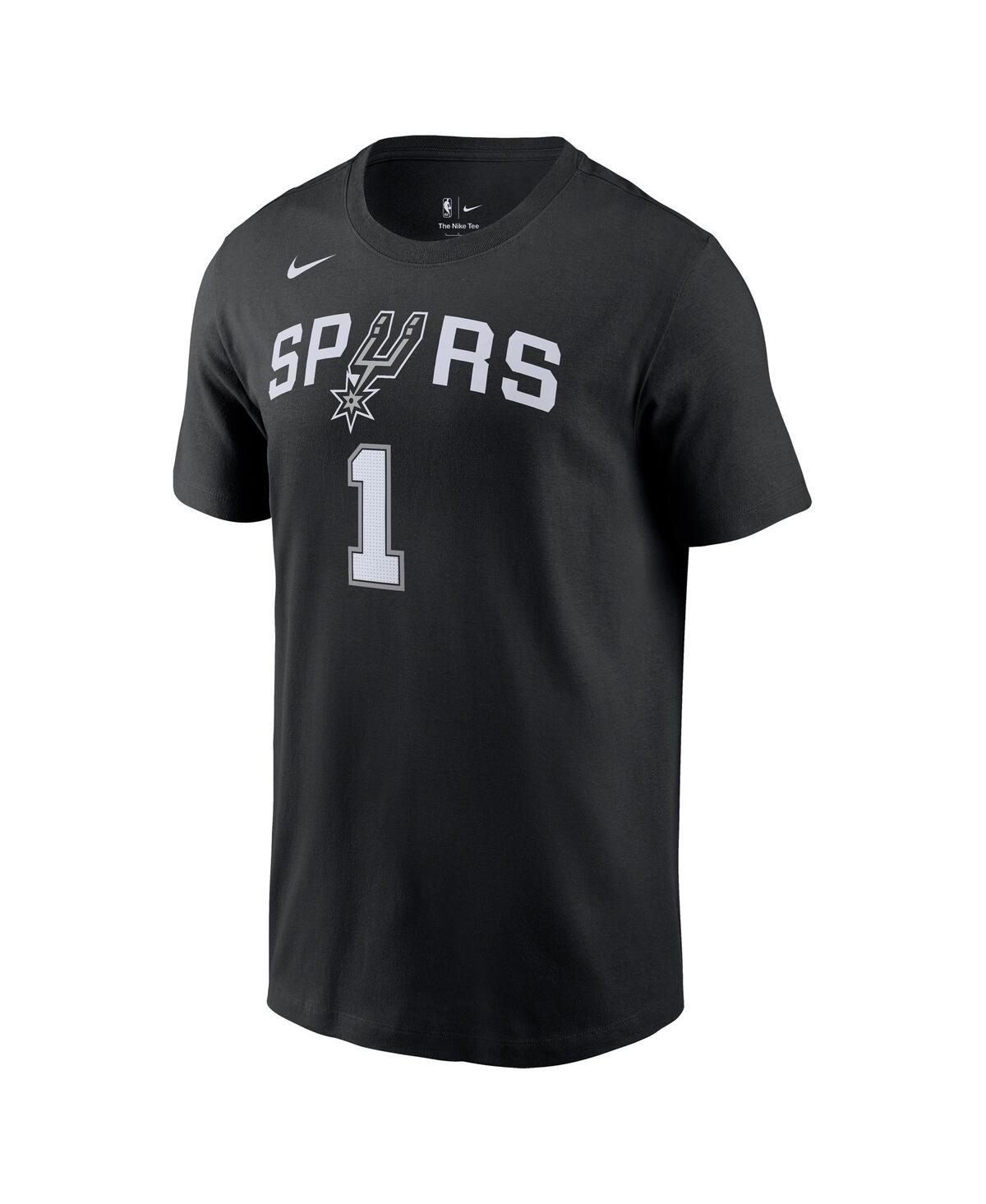 Men's Nike Victor WembanyamaSan Antonio Spurs 2023 Nba Draft First Round Pick Name and Number T-shirt - Black