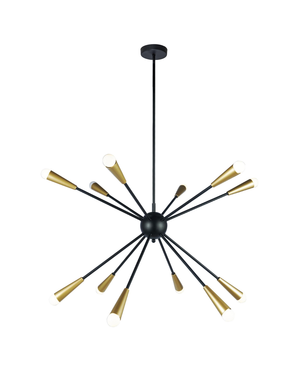 Home Accessories Kanmee 38.2" 12-light Indoor Chandelier With Light Kit In Black And Gold