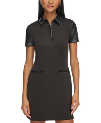 KARL LAGERFELD PARIS - Women's Mixed-Media Polo Dress