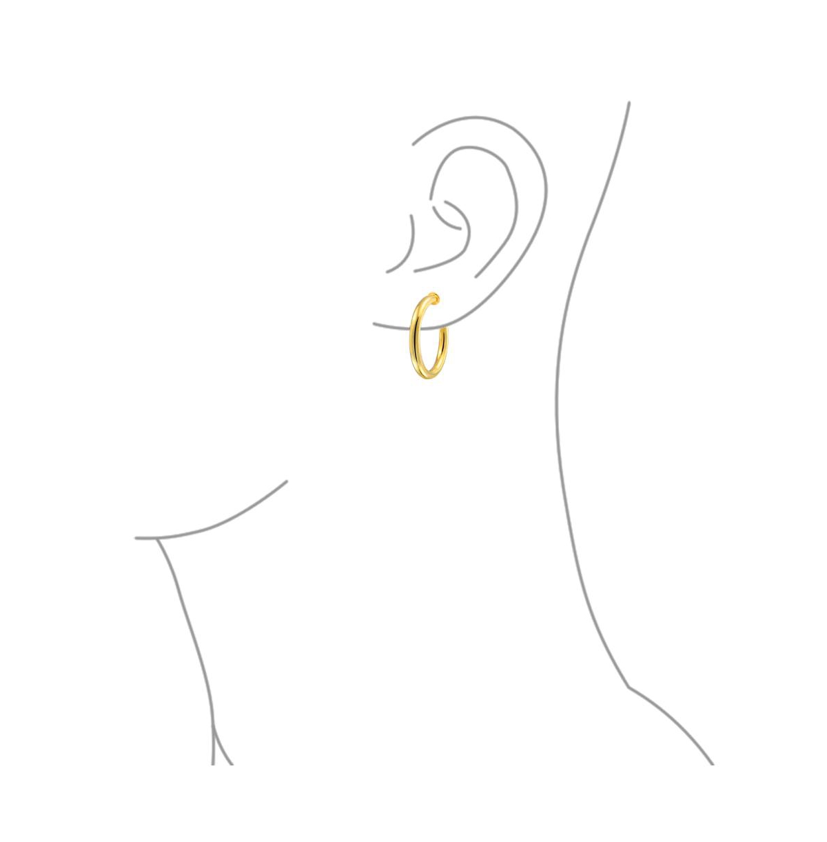 Bling Jewelry Classic Basic Simple Tube Lightweight Clip On Hoop Earrings For Women Non Pierced Ears Gold Plated Sterling Silver .75 Diameter - Gold-t