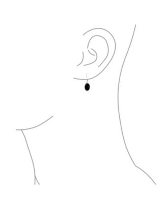 Boho Western Style Natural Stone Oval Lever Back Drop Dangle Earrings .925 Sterling Silver