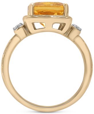 Citrine (2-1/3 ct. t.w.) & Lab-Grown White Sapphire (1/20 ct. t.w.) Statement Ring in 14k Gold-Plated Sterling Silver