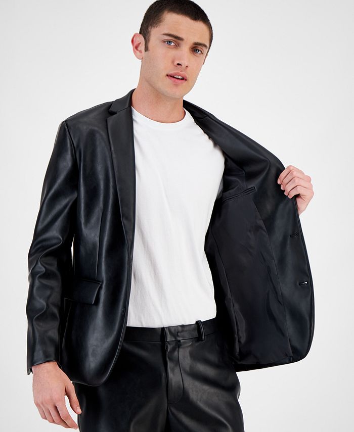 I.N.C. International Concepts Men's Twilight Slim-Fit Faux-Leather Suit ...