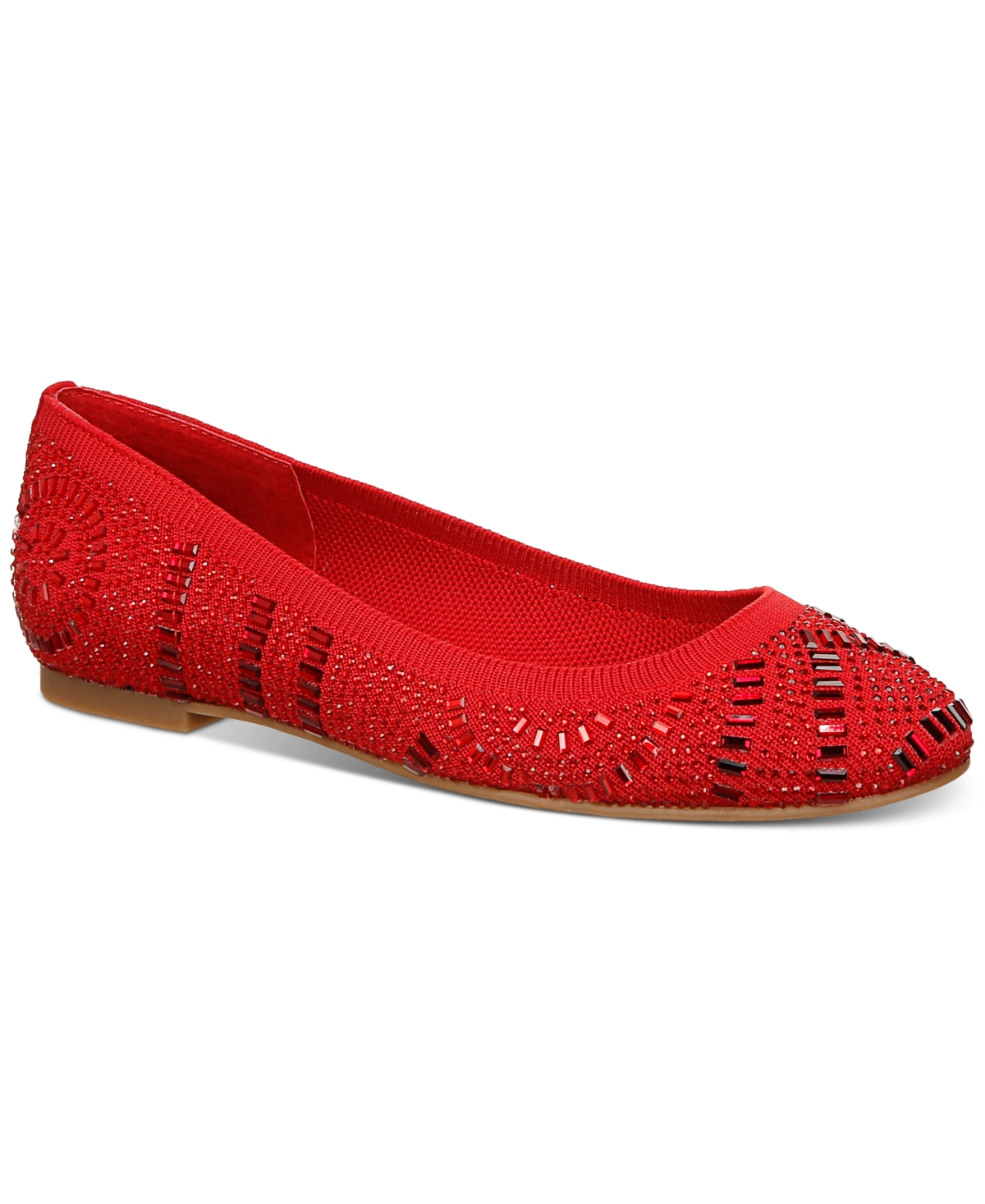 Thalia Sodi Women's Karli Embellished Slip-on Flats In Red Flyknit