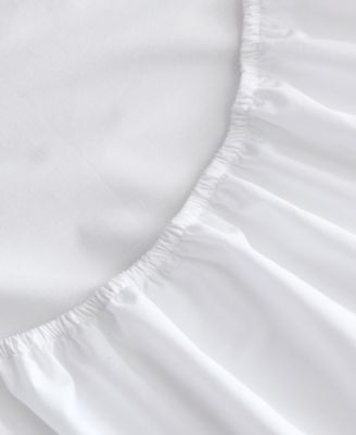 Solid Cotton Percale Fitted Sheet, King