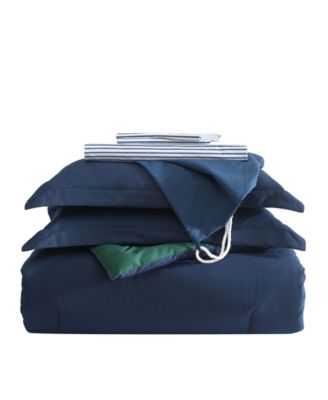 Solid Microfiber Reversible 4 Piece Comforter Set, Twin/Twin XL