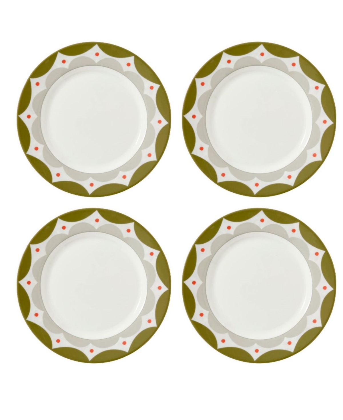Geo 4 Piece Dinner Plates Set, Service for 4 - Assorted