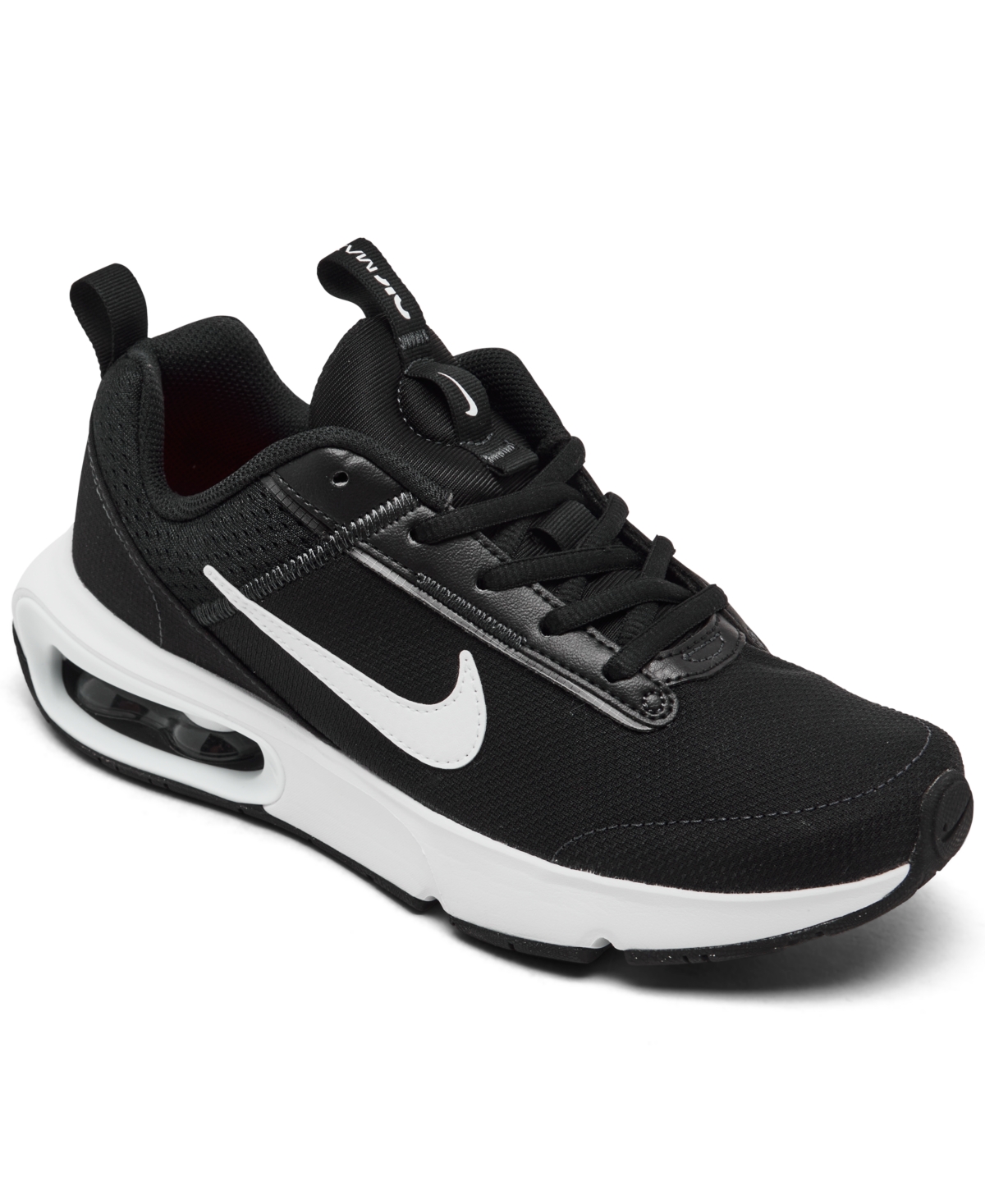 Shop Nike Big Kids Air Max Intrlk Lite Casual Sneakers From Finish Line In Black,white