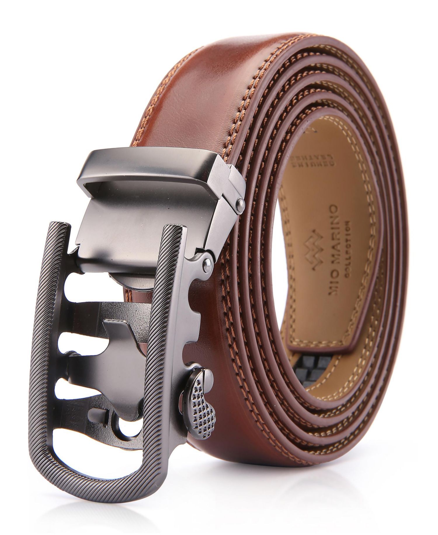 Men's Ribbed Metal Ratchet Belt