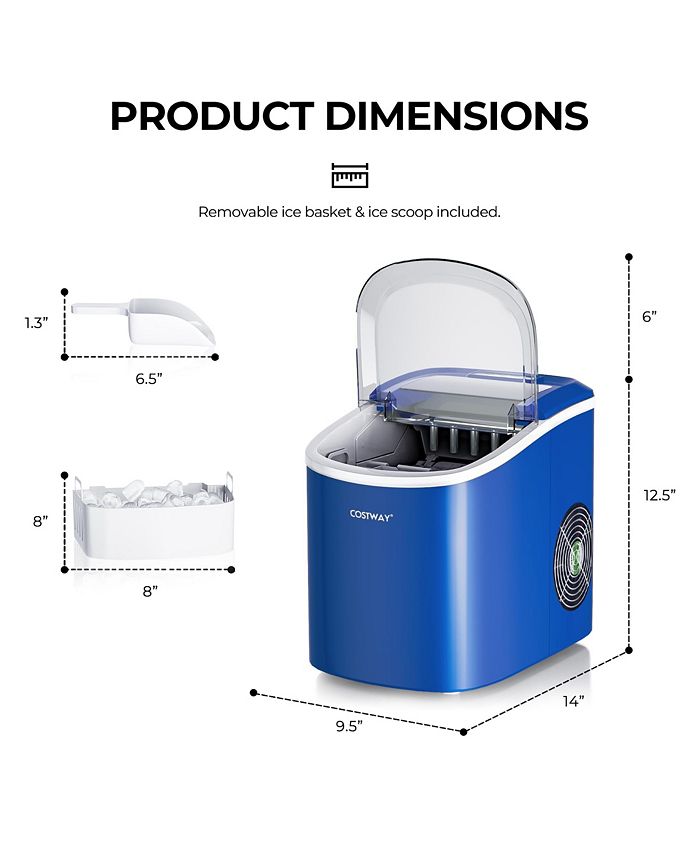 Costway Ice Maker Machine Countertop Automatic Ice Maker 27 LBS/24 Hrs