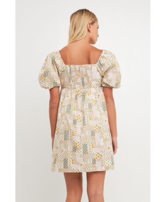 Women's Printed Babydoll Mini Dress