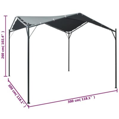 Gazebo Pavilion Tent Canopy 9.8ft x9.8ft Steel Anthracite