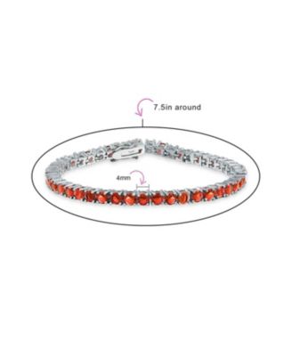 12 CTW 4 Prong Basket Set Solitaire Round Cubic Zirconia CZ Tennis Bracelet Prom 7.5 Inch