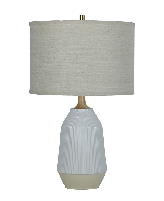 FANGIO LIGHTING 25" Ribbed Jug Table Lamp with Designer Shade Macy's
