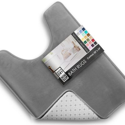 Non-Slip, Ultra Soft Plush, Memory Foam Bath Rug - Contour 24"x20"