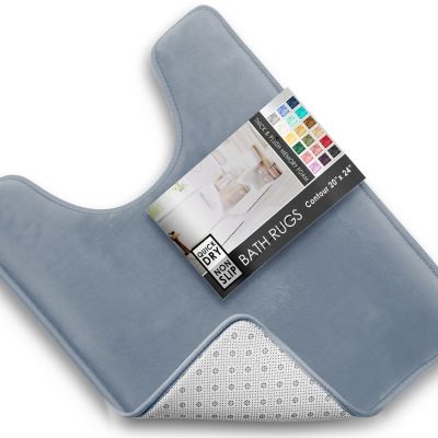 Non-Slip, Ultra Soft Plush, Memory Foam Bath Rug - Contour 24"x20"