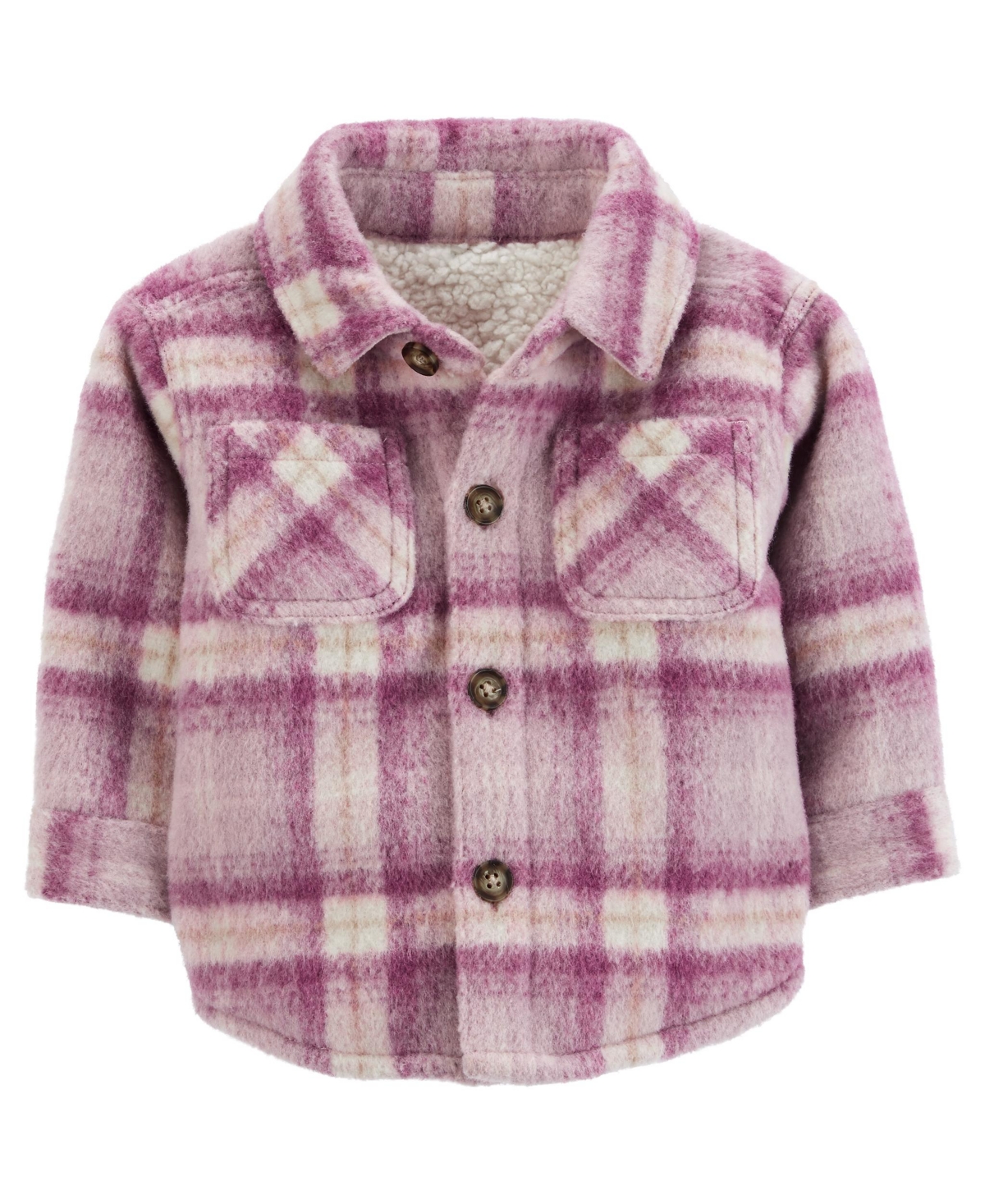 Carter's Baby Boys Or Baby Girls Hilary Duff Plaid Sherpa Shacket In Pink