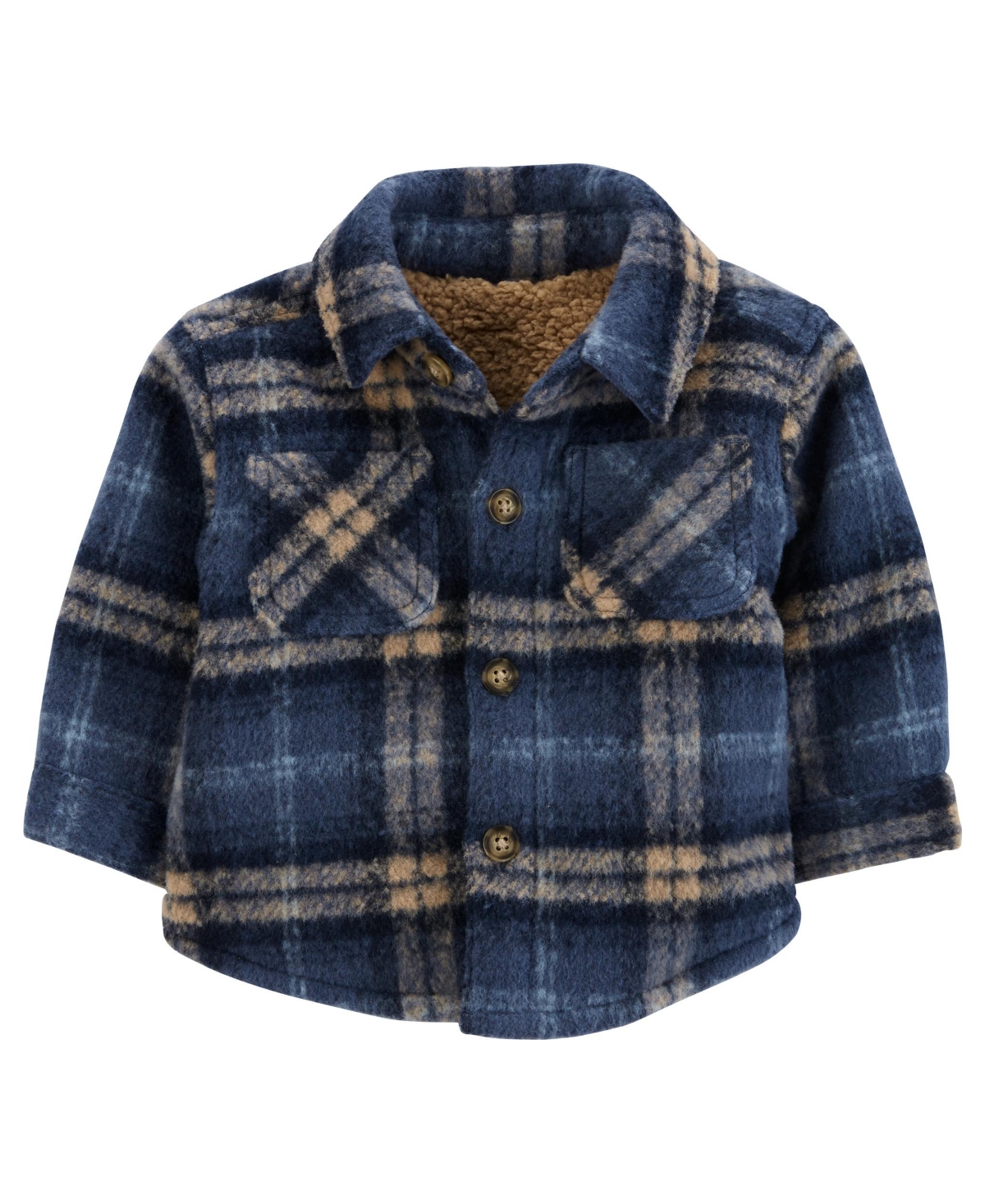 Carter's Baby Boys Or Baby Girls Hilary Duff Plaid Sherpa Shacket In Blue