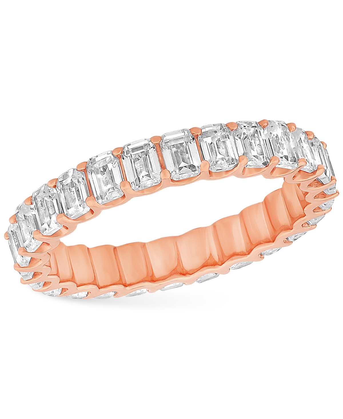 Macy's Diamond Emerald-cut Eternity Band (2 Ct. T.w.) In Platinum Or 14k Gold In Rose Gold