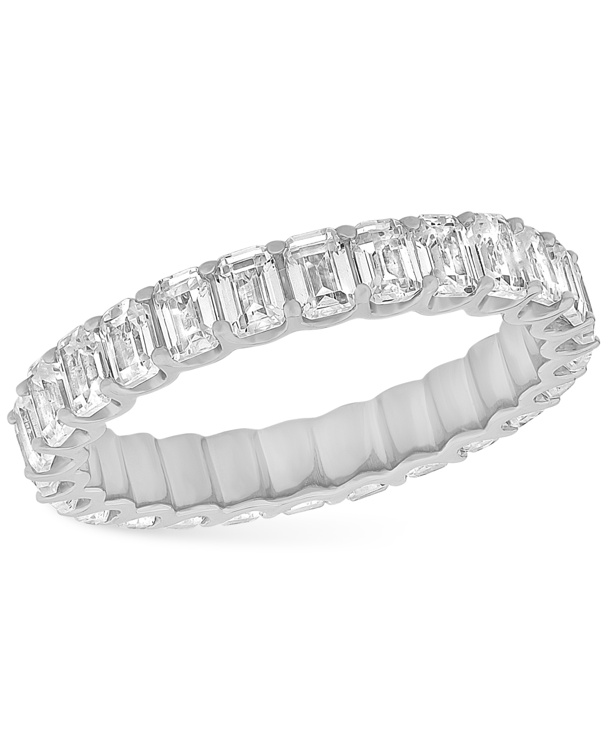 Macy's Diamond Emerald-cut Eternity Band (4 Ct. T.w.) In Platinum Or 14k Gold In White Gold