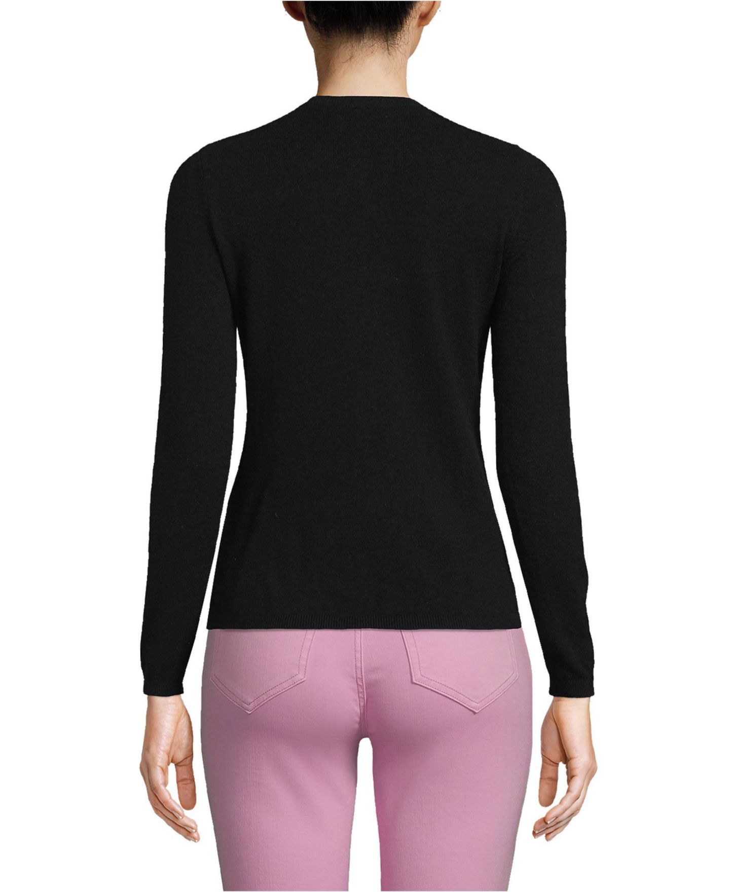 Женский кардиган Lands' End Cashmere Cardigan, цвет: Чёрный — фото 2