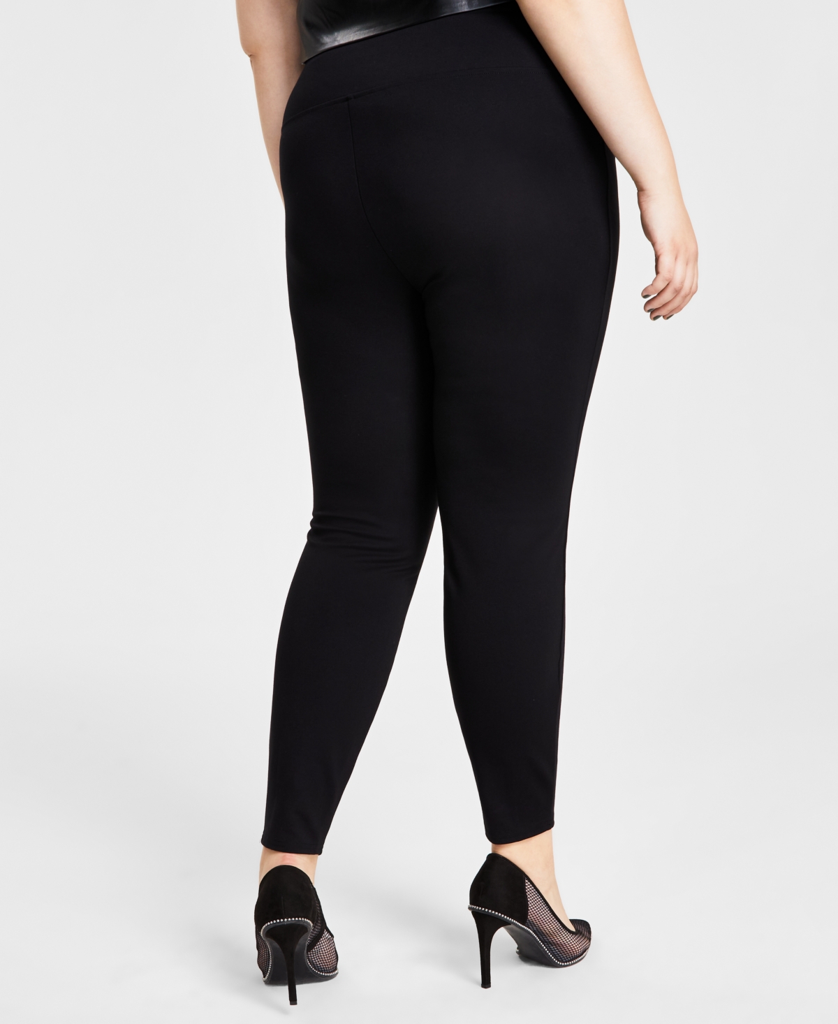 Bar Iii Plus Size High-Rise Ponte-Knit Leggings, Created for Macy's