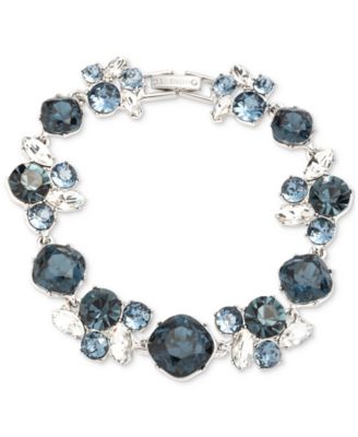Givenchy - Silver-Tone Clear & Color Scattered Crystal Flex Bracelet
