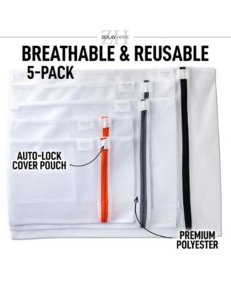 5 Pack Mix Size Reusable Mesh Laundry Bags for Delicates and Washing Machine (2 Small, 2 Medium, 1 Large)