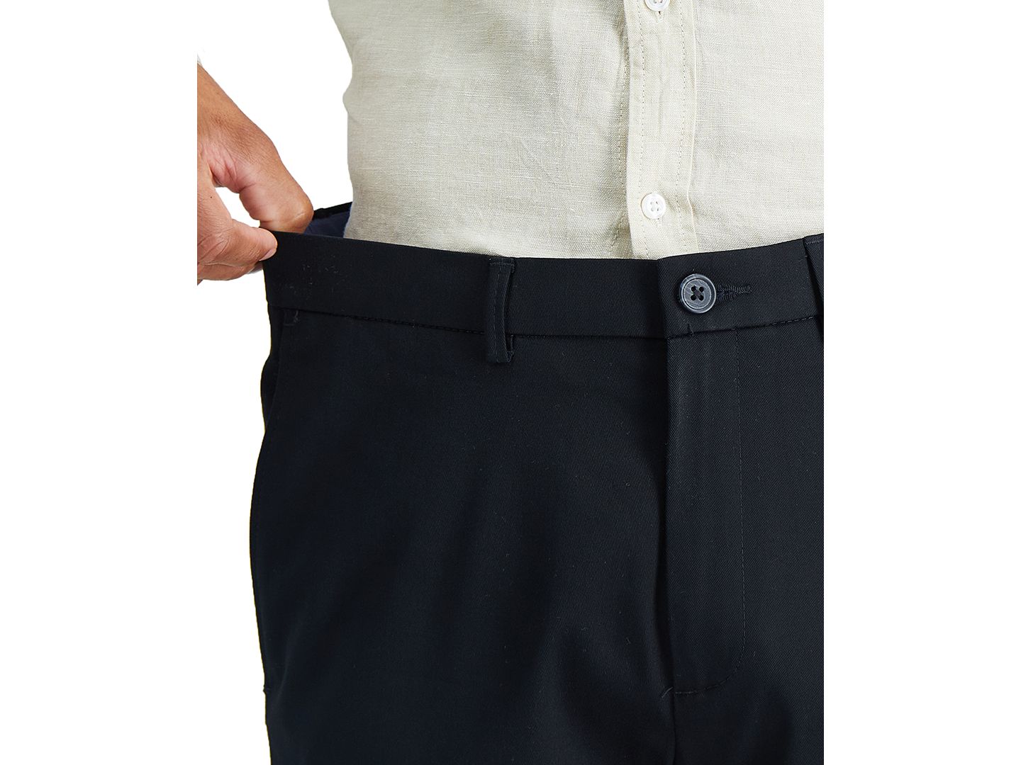 Мужские брюки Haggar Premium No Iron Khaki Straight-Fit Stretch Flat-Front, цвет: Чёрный — фото 5