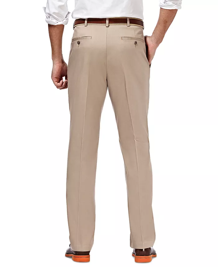 Men's Premium No Iron Khaki Classic Fit Pleat Hidden Expandable Waist Pants - thumbnail 9