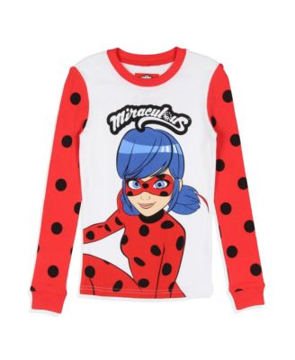 Little Girls Miraculous: Tales of Ladybug & Cat Noir Tight Fit Character Cartoon Sleep Pajama Set