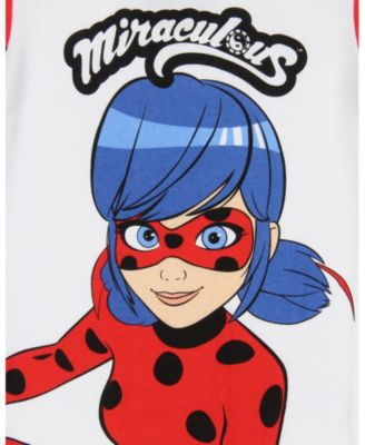 Little Girls Miraculous: Tales of Ladybug & Cat Noir Tight Fit Character Cartoon Sleep Pajama Set