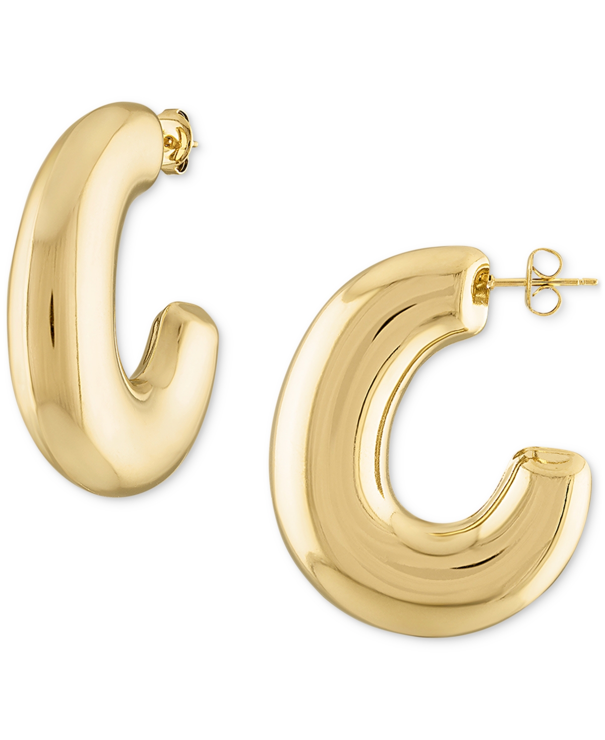 Chunky Anti-Tarnish Hoop Earrings - Gold Plated