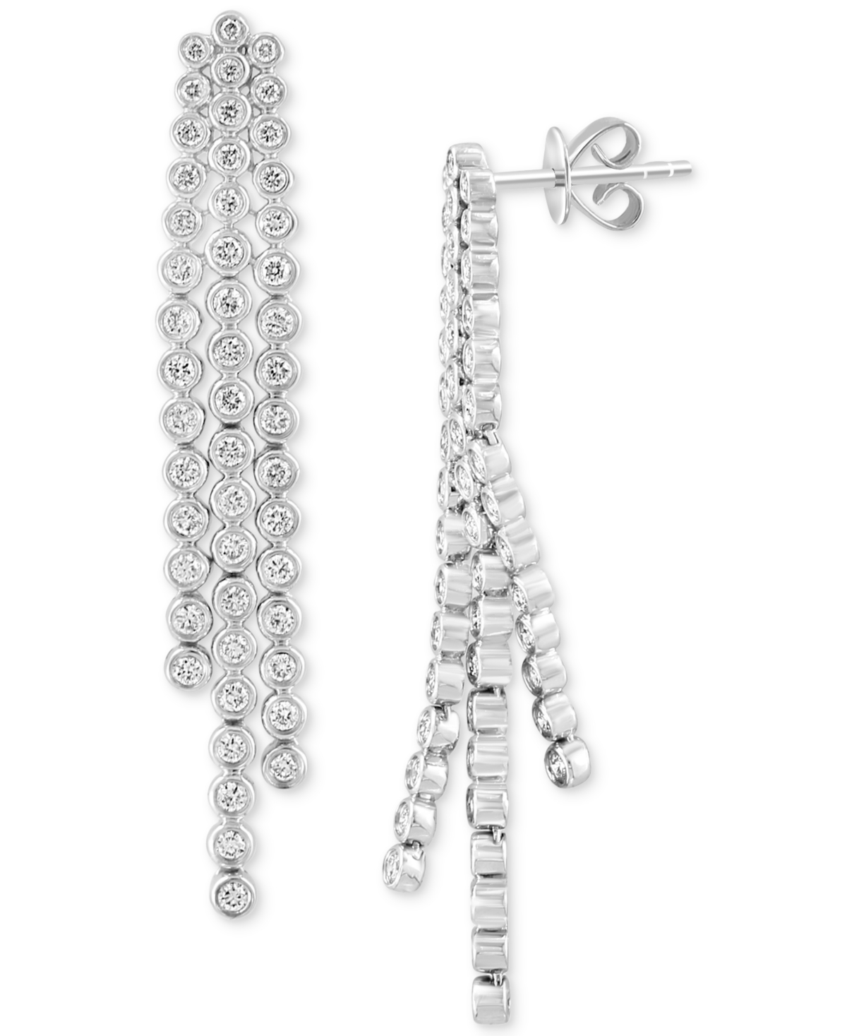 Effy Collection Effy Diamond Triple Strand Drop Earrings (1-1/4 Ct. T.w.) In 14k White Gold