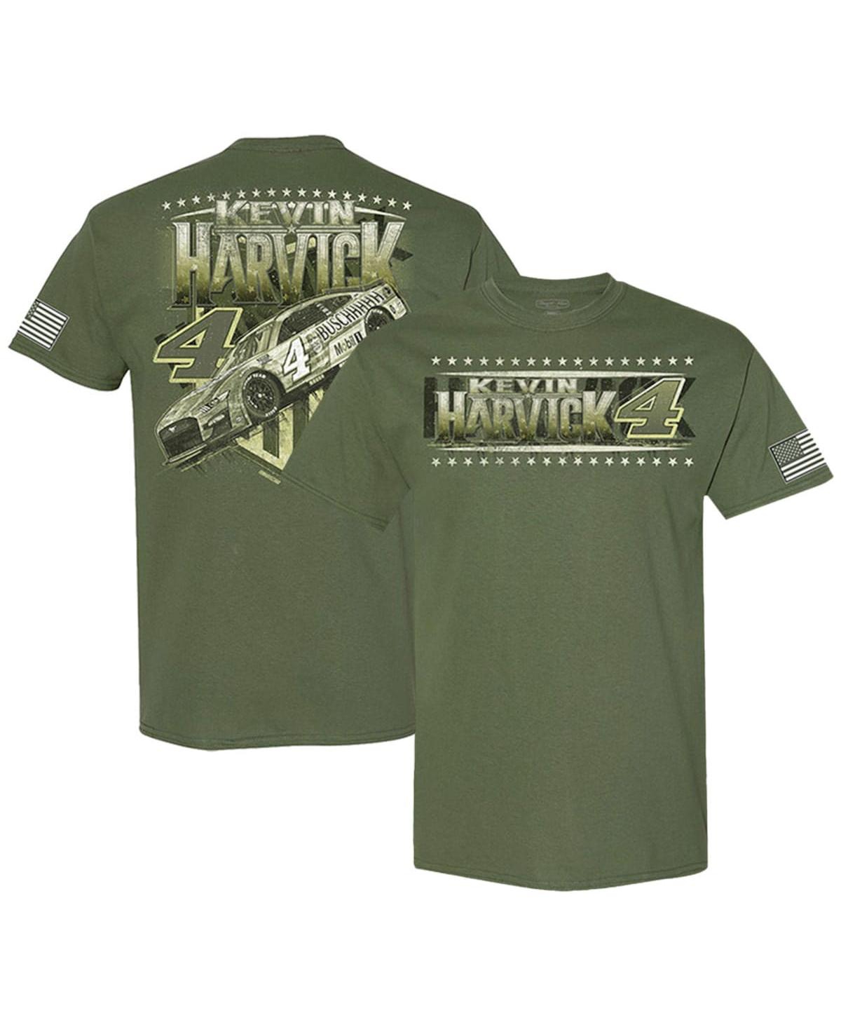 Stewart-haas Racing Team Collection Men's  Olive Kevin Harvick Busch Light Military-inspired T-shirt
