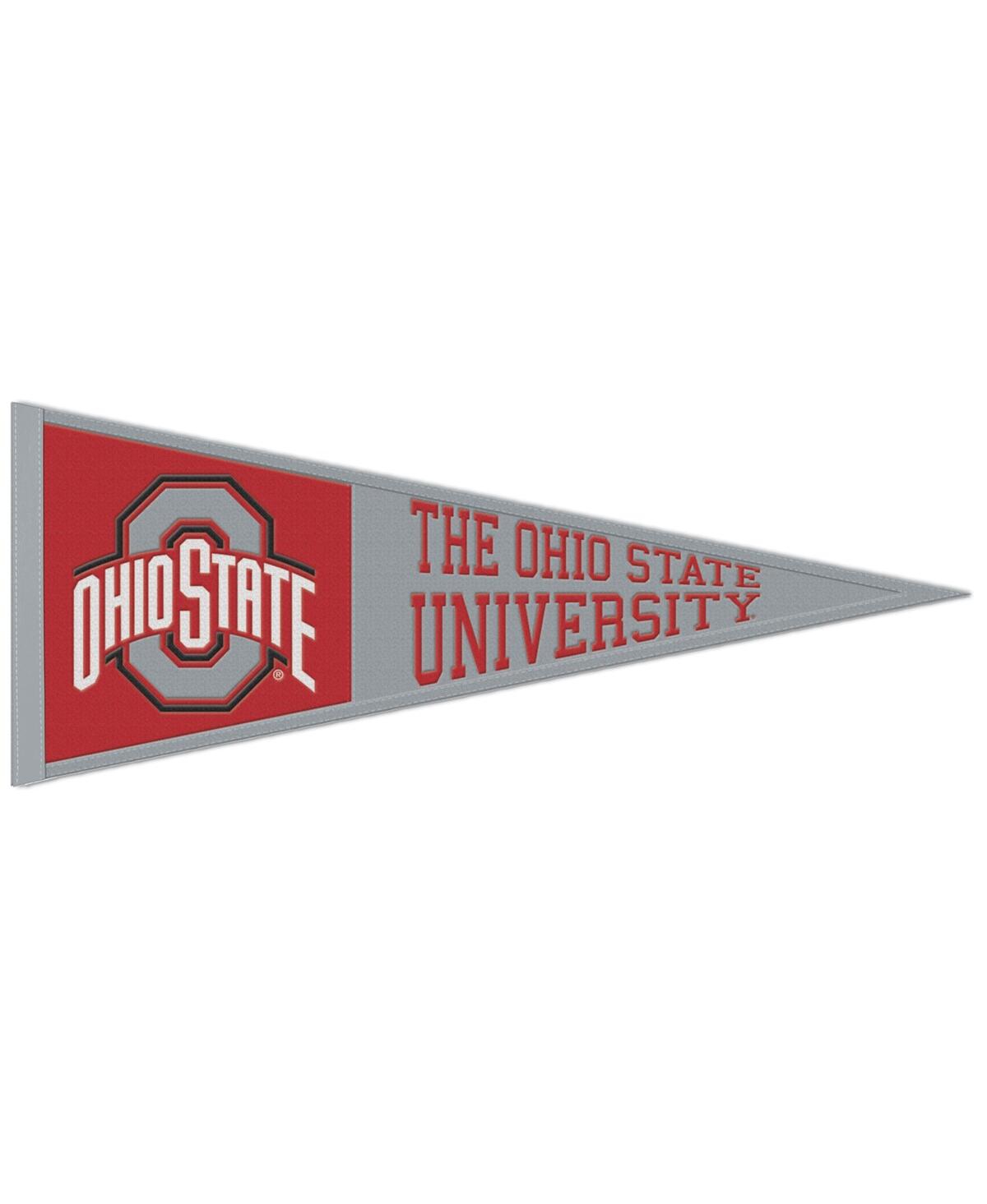 Wincraft Ohio State Buckeyes 13" X 32" Wool Primary Logo Pennant In Red,gray