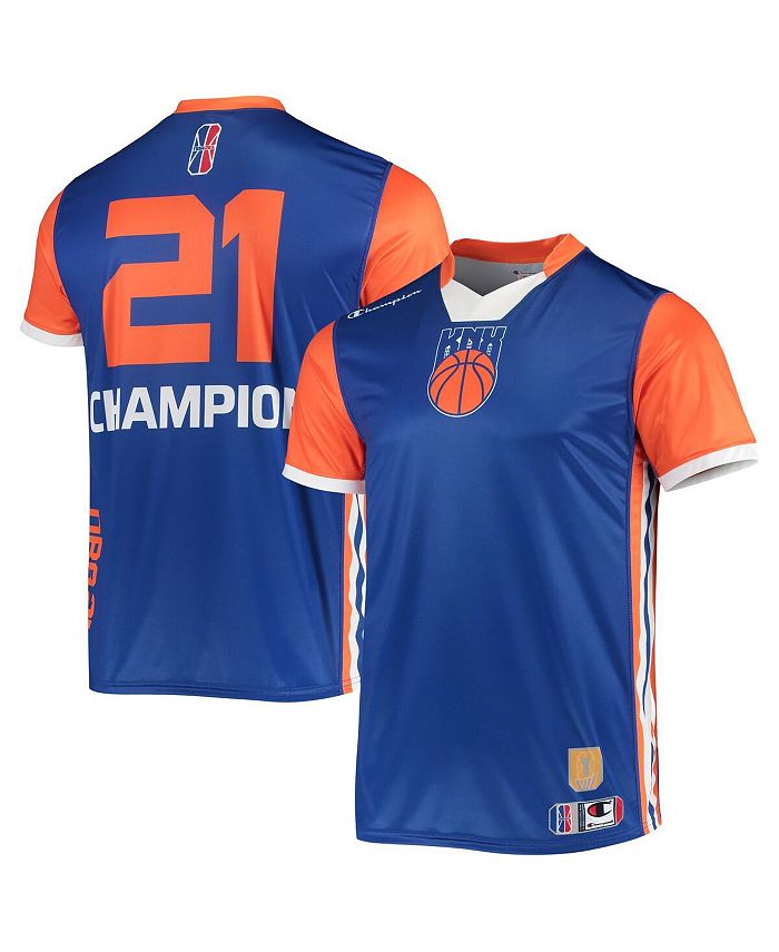 Orange and cheap blue champion shirt