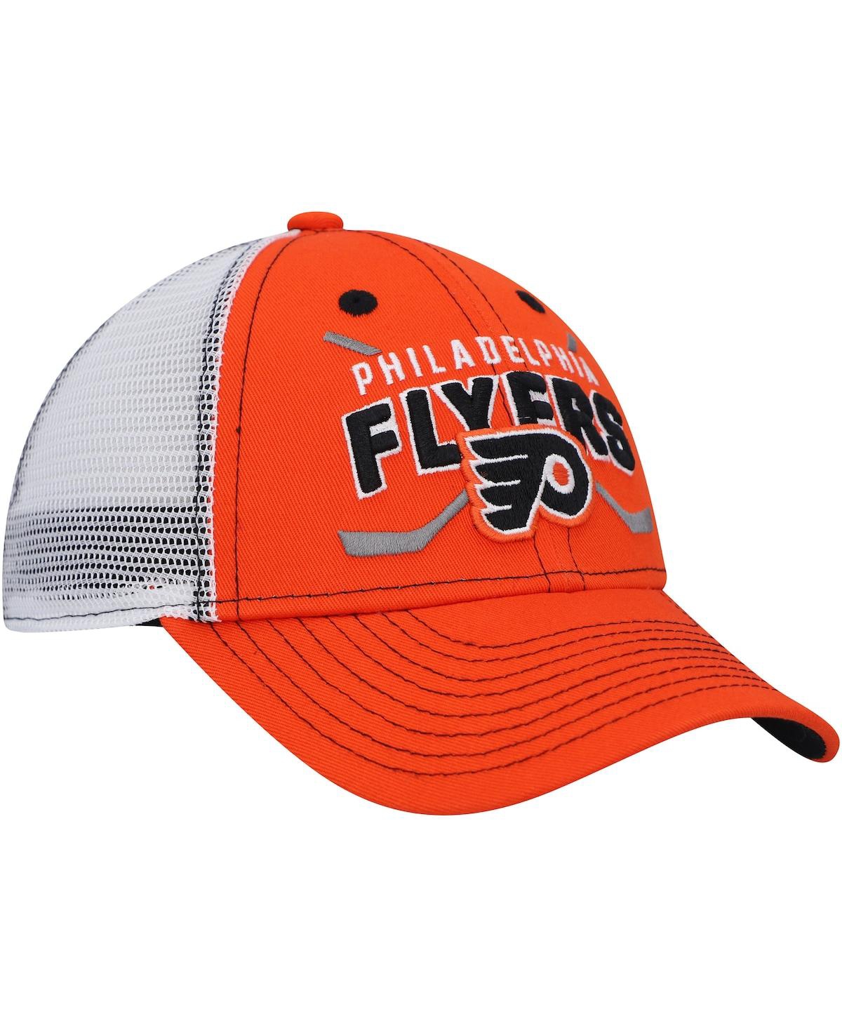 Shop Outerstuff Big Boys And Girls Orange, White Philadelphia Flyers Core Lockup Trucker Snapback Hat In Orange,white