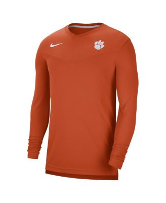 Men's Orange Clemson Tigers 2022 Coach Performance Long Sleeve V-Neck T-shirt