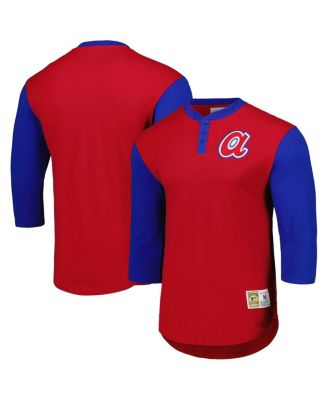Men's Mitchell & Ness Red/Royal Atlanta Braves Fleece Full-Zip Hoodie Size: Small